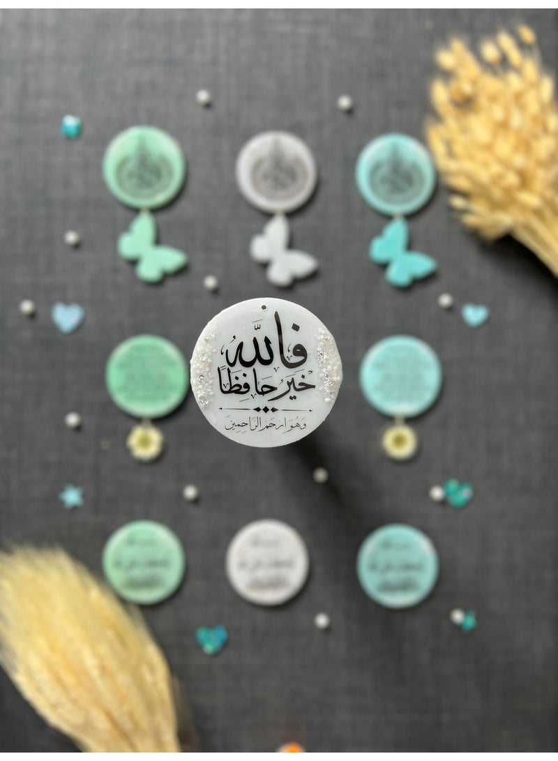 OLUDENIZ Car Accessory & Décor: Elegant Grey Turkish Resin Pendant – Handmade Butterfly Design with Ayat Al-Kursi - Image 4