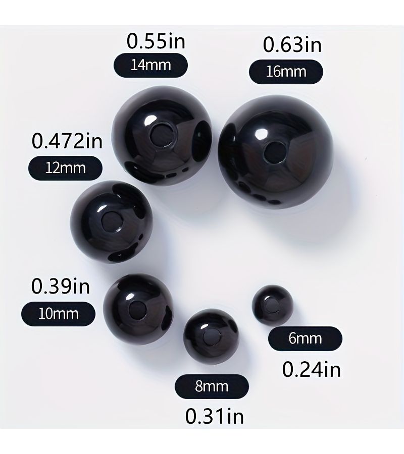 4mm 350pcs Black Acrylic Solid Round Beads For Bracelet Necklace Beading Craft Jewelry Making Supplies Easy And Practical - Image 5