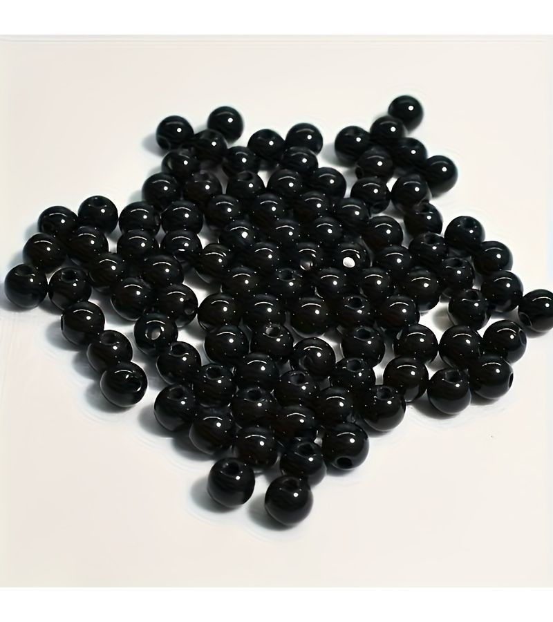 4mm 350pcs Black Acrylic Solid Round Beads For Bracelet Necklace Beading Craft Jewelry Making Supplies Easy And Practical - Image 3