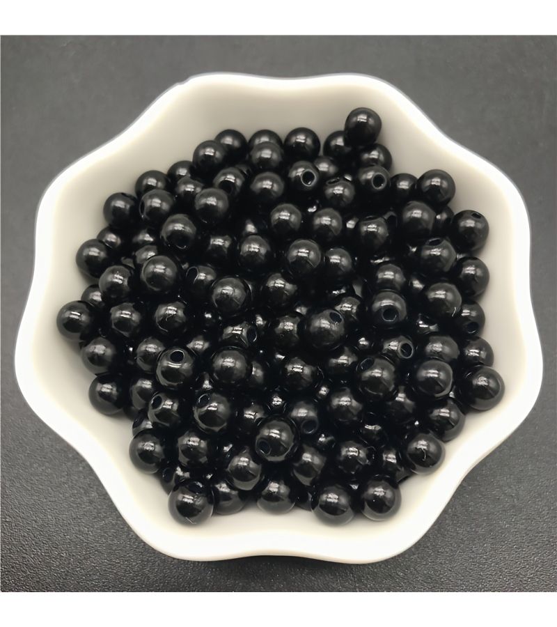 4mm 350pcs Black Acrylic Solid Round Beads For Bracelet Necklace Beading Craft Jewelry Making Supplies Easy And Practical - Image 2