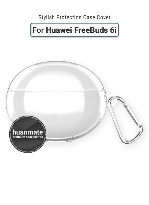 Huawei FreeBuds 6i Silicone Case Cover - Clear - Made with Soft Silicone, Lightweight & Durable - Stylish Design, Accurate Cut-outs, Easy Installation & Removal