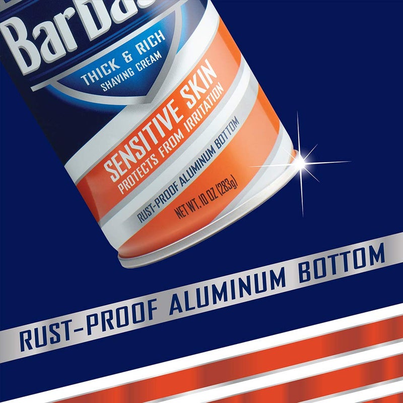 Barbasol Sensitive Skin Thick and Rich Shaving Cream for Men, 10 oz., Pack of 6 - Image 5