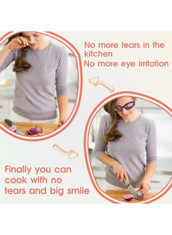 shenghang Onion Goggles Tear Free Saftey Glasses for Kitchen。Anti-tear, Dustproof, Anti-fog, Windproof。 (Purple) - Image 3