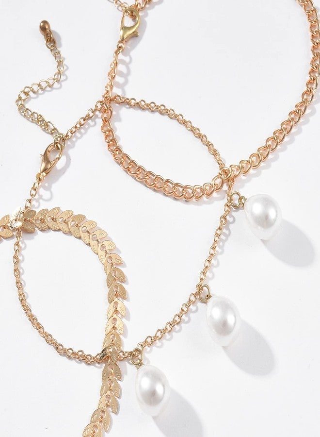 SOHI Gold Plated Pearl Anklet - Image 3