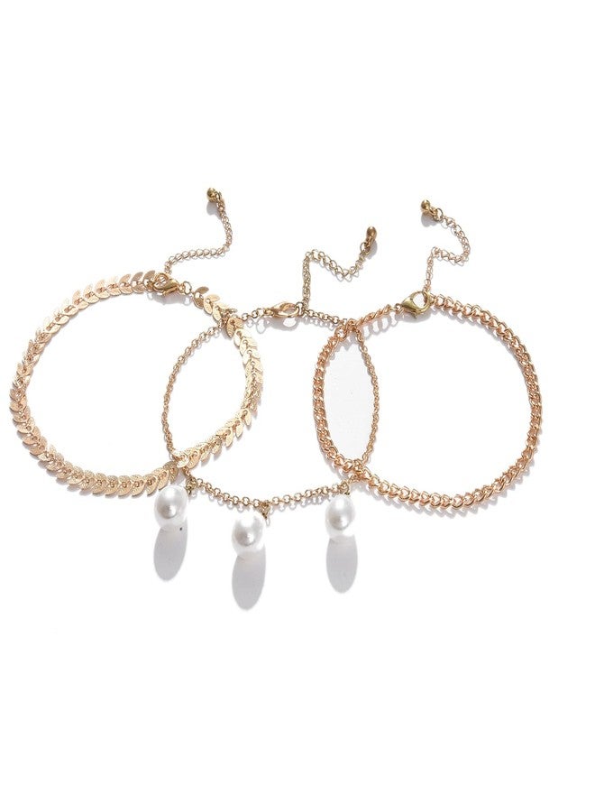SOHI Gold Plated Pearl Anklet - Image 1