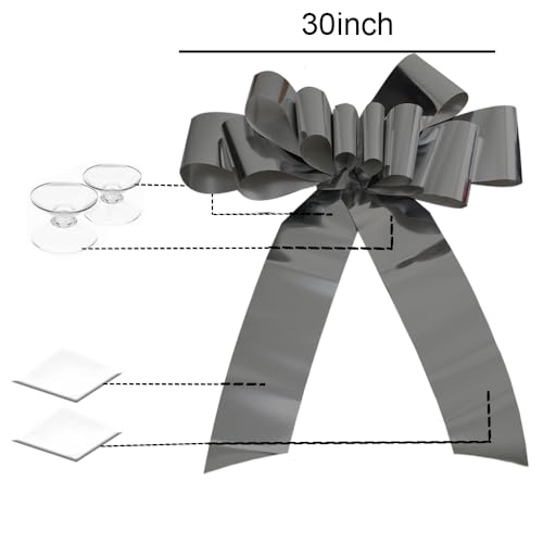 HQJAXJ Big Pink Car Bow 30inch Large Giant Bow for Present,Gift Wrapping Bow for Large Gift Decoration for Christmas,New House,Car,Party,Festival. (Pink) - Image 5