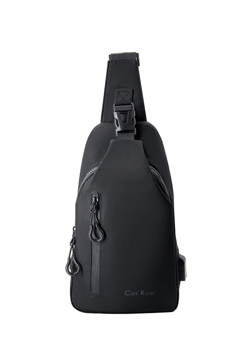 SYOSI Lightweight Sling Backpack – Unisex Chest bag Crossbody Backpack with USB Port, One Strap Sling Shoulder Bag Travel Sports Gym day pack Backpack - Image 1