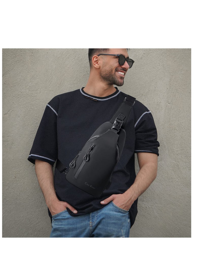 SYOSI Lightweight Sling Backpack – Unisex Chest bag Crossbody Backpack with USB Port, One Strap Sling Shoulder Bag Travel Sports Gym day pack Backpack - Image 3