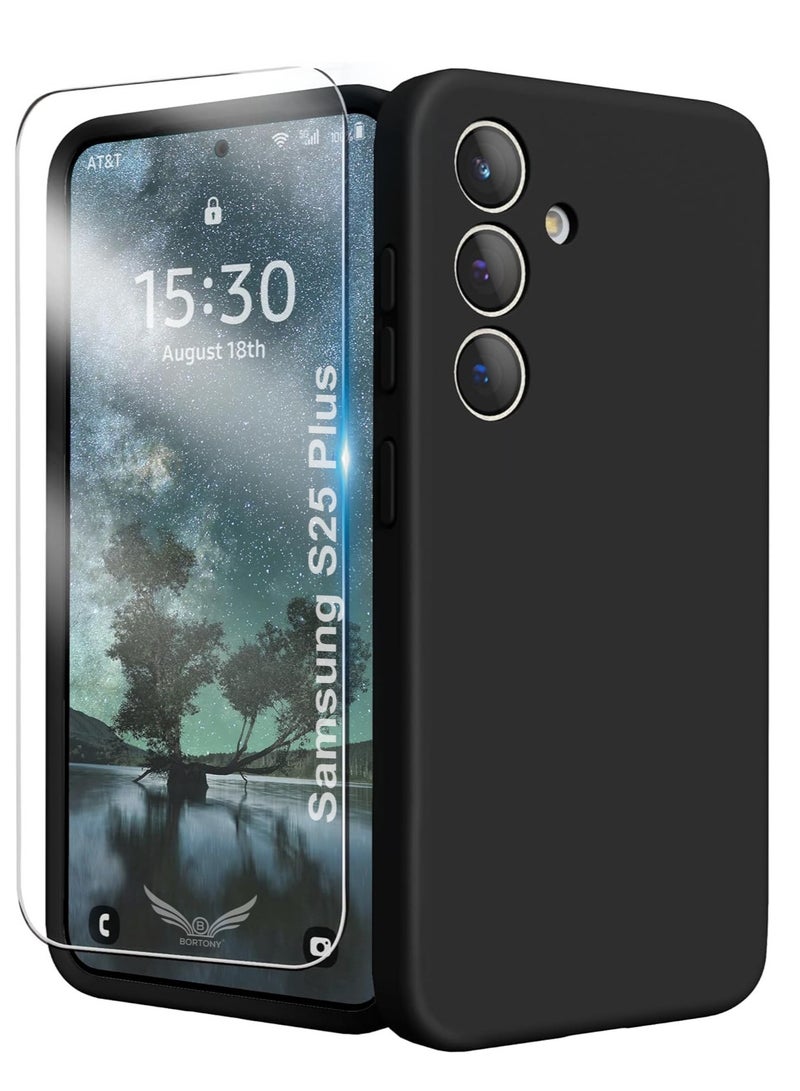 BORTONY Samsung S25 Plus Case Liquid Silicone Case with Galaxy S25 Plus Screen Protector Slim Fit Camera Protection Shockproof Phone Case Cover for Galaxy S25 Plus 6.7 inch - Image 1