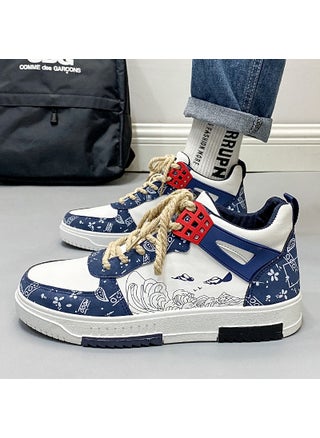 Mens Spring 2024 High-Top Casual Sneakers Blue - pzsku/ZD48DC228D76F46AE7B5CZ/45/1746218125/f96267a3-ffda-469b-815d-41943c9b1bfd