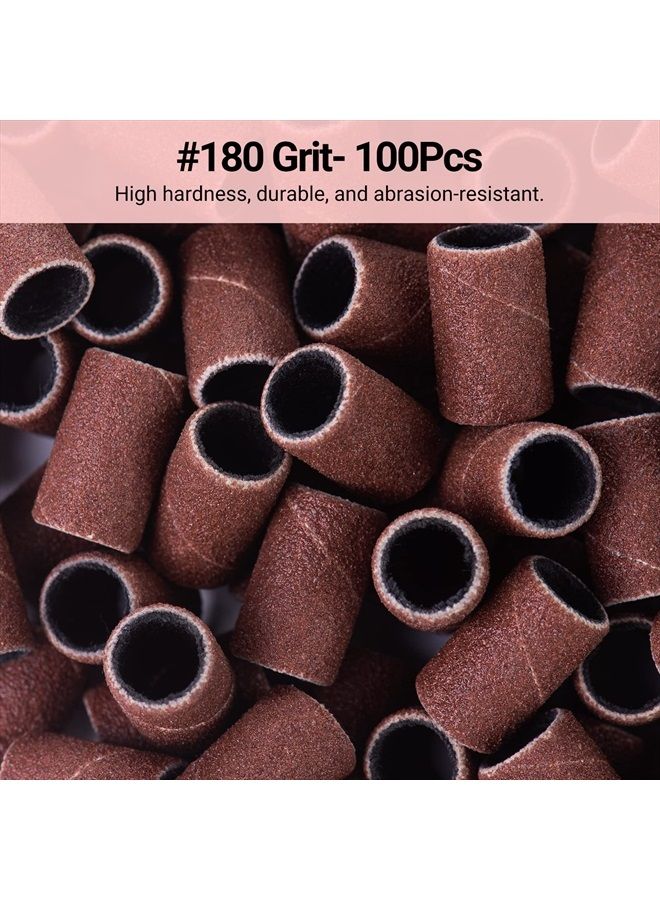 MelodySusie 100 Pcs Professional Sanding Bands Nail Manicure 180 Grit File Sand Piece Set For Nail Drill Bits - Image 3