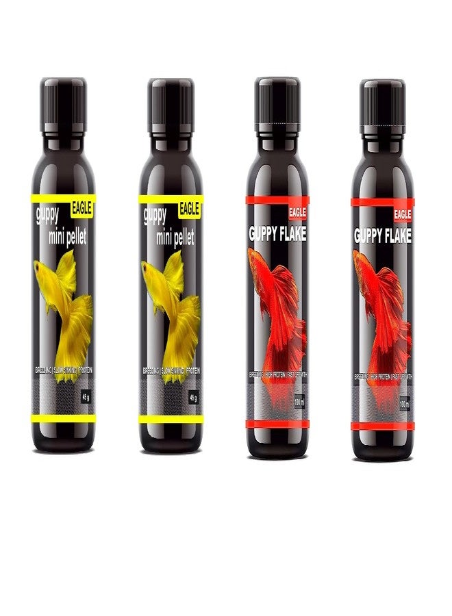 Guppy Fish Food - 4 in 1 Combo - for Fast Growth -Fast Color-Immunity-breeding etc Sold by RichBay