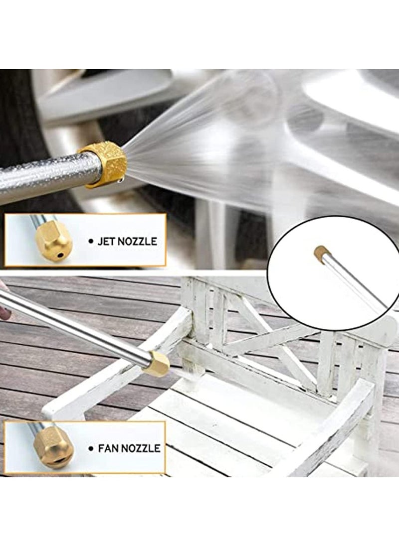 SYOSI - High Pressure Washer Wand Power Washer Portable Wand Power Water Spray Tool Heavy Duty Metal Sprayer Universal 2 Hose Nozzle Foam Tube Car Washing for Garden - Image 1