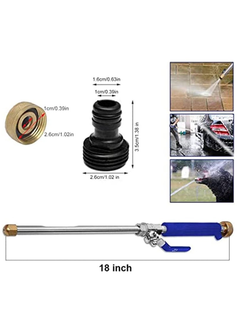 SYOSI - High Pressure Washer Wand Power Washer Portable Wand Power Water Spray Tool Heavy Duty Metal Sprayer Universal 2 Hose Nozzle Foam Tube Car Washing for Garden - Image 1