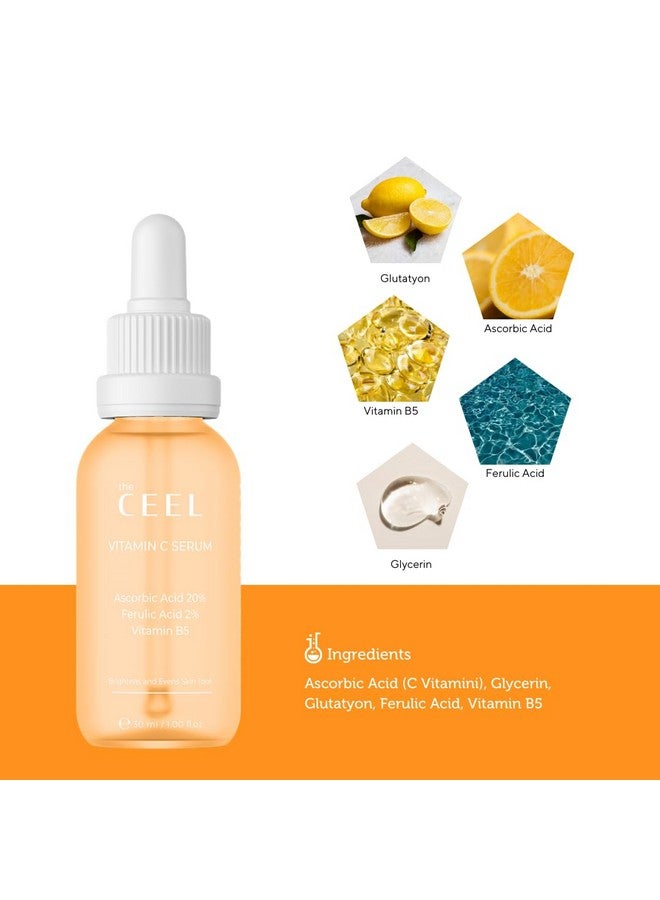 the CEEL Vitamin C Face Serum Brightening Moisturizing And Anti Aging Serum For Dark Spots Wrinkles Vitamin C Serum For Face With 20% Pure Vitamin C Ferulic Acid And Vitamin B5 1.Fl.Oz(30 Ml) - Image 5