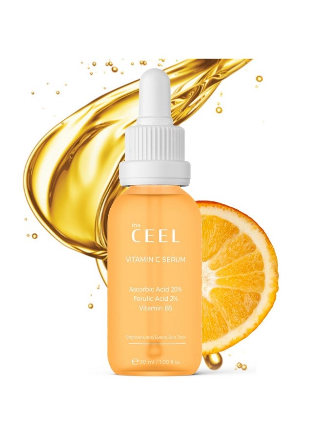 the CEEL Vitamin C Face Serum Brightening Moisturizing And Anti Aging Serum For Dark Spots Wrinkles Vitamin C Serum For Face With 20% Pure Vitamin C Ferulic Acid And Vitamin B5 1.Fl.Oz(30 Ml) - Image 1