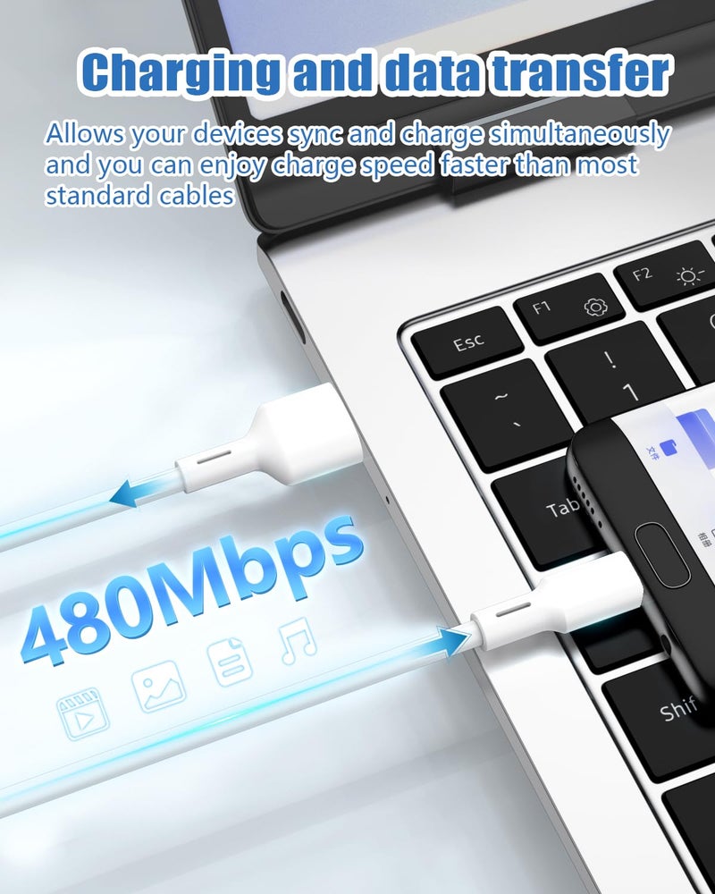 شيتيك SCHITEC 8 عبوات (3 قدم/1 متر) كابلات Micro USB، سلك USB إلى Micro لأندرويد شاحن عالي السرعة 2.4 أمبير من PVC لأجهزة Samsung Galaxy S6 S7 S4 S3 S2 J1 Note 2، HTC، Kindle، Moto G5 (Micro، 8 عبوات [2 لون]، 1 متر) - Image 3
