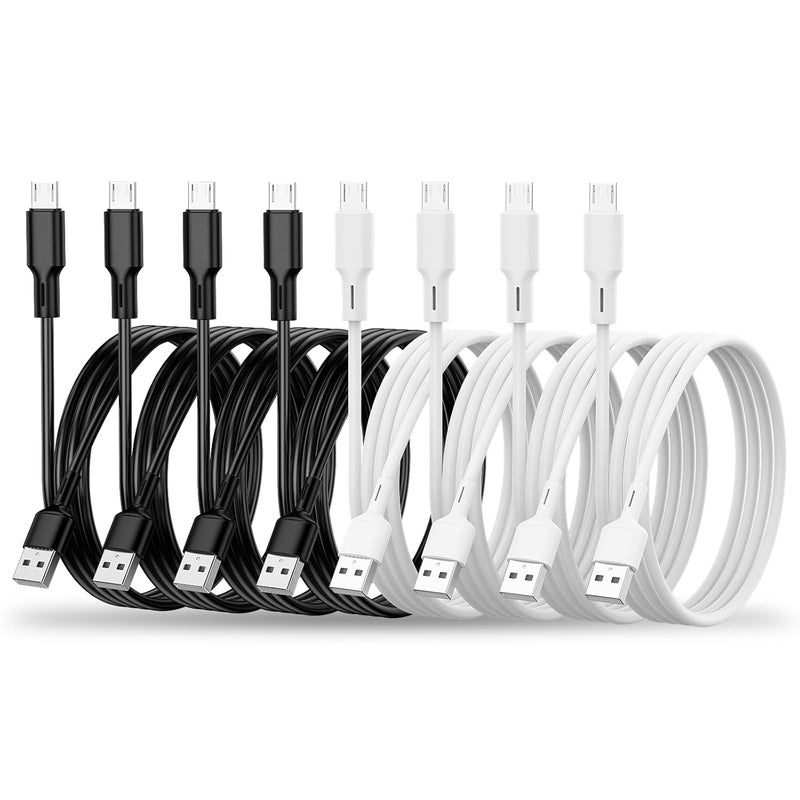 شيتيك SCHITEC 8 عبوات (3 قدم/1 متر) كابلات Micro USB، سلك USB إلى Micro لأندرويد شاحن عالي السرعة 2.4 أمبير من PVC لأجهزة Samsung Galaxy S6 S7 S4 S3 S2 J1 Note 2، HTC، Kindle، Moto G5 (Micro، 8 عبوات [2 لون]، 1 متر) - Image 1