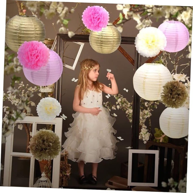 كرات زهور من ورق الذهب 20 قطعة ديكورات حفلات الزفاف وأعياد الميلاد - Image 3