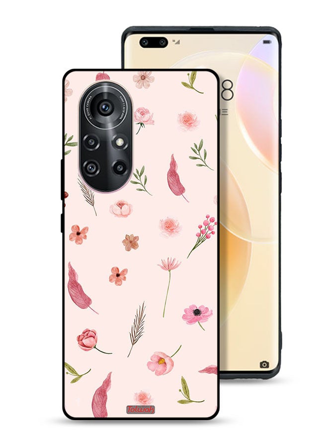 Tolwak Huawei nova 8 Pro 4G Protective Case Cover Leaves And Roses Pattern - Image 1
