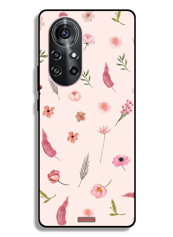 Tolwak Huawei nova 8 Pro 4G Protective Case Cover Leaves And Roses Pattern - Image 2