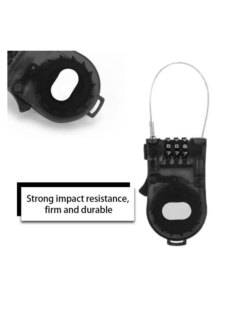 SYOSI Combination Cable Lock, Retractable Cable Lock with 3 Digit Password, Cable Security Steel Cable Luggage Lock Weatherproof with Resettable Code, Braided Steel Coated Anti-Theft Cable Lock (47in long)  - Image 5