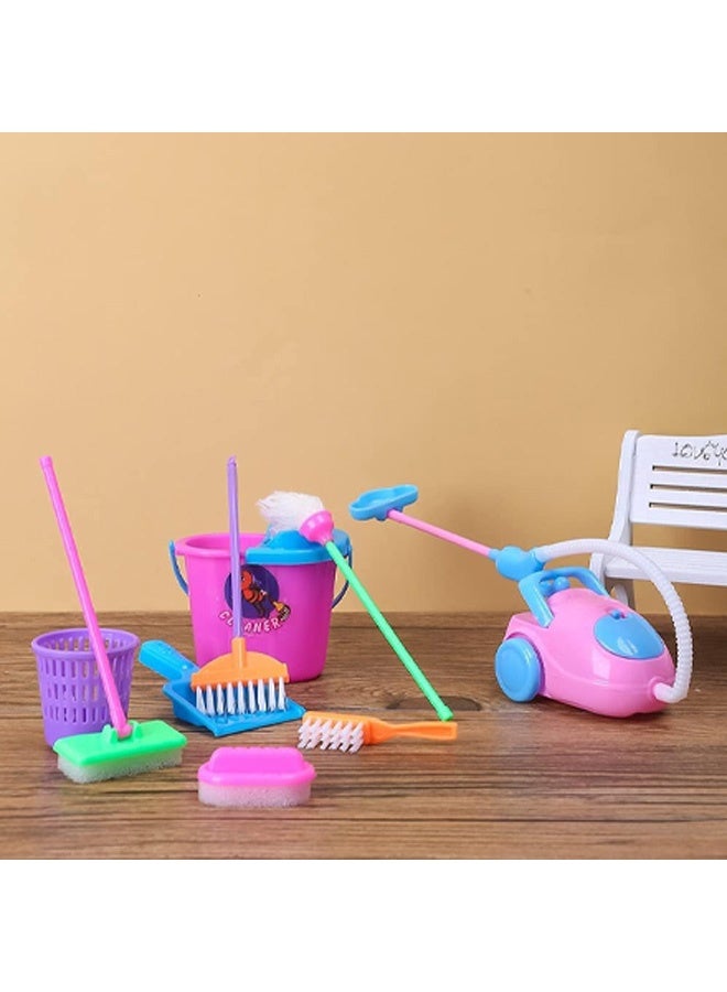 Miniature Mop Dust Pan, Brush, Broom, Bucket Doll Housework Cleaning Supplies Tools Set Dollhouse Furniture Decoration Accessories for 7-11.5 inch Dolls Accessories - Image 4
