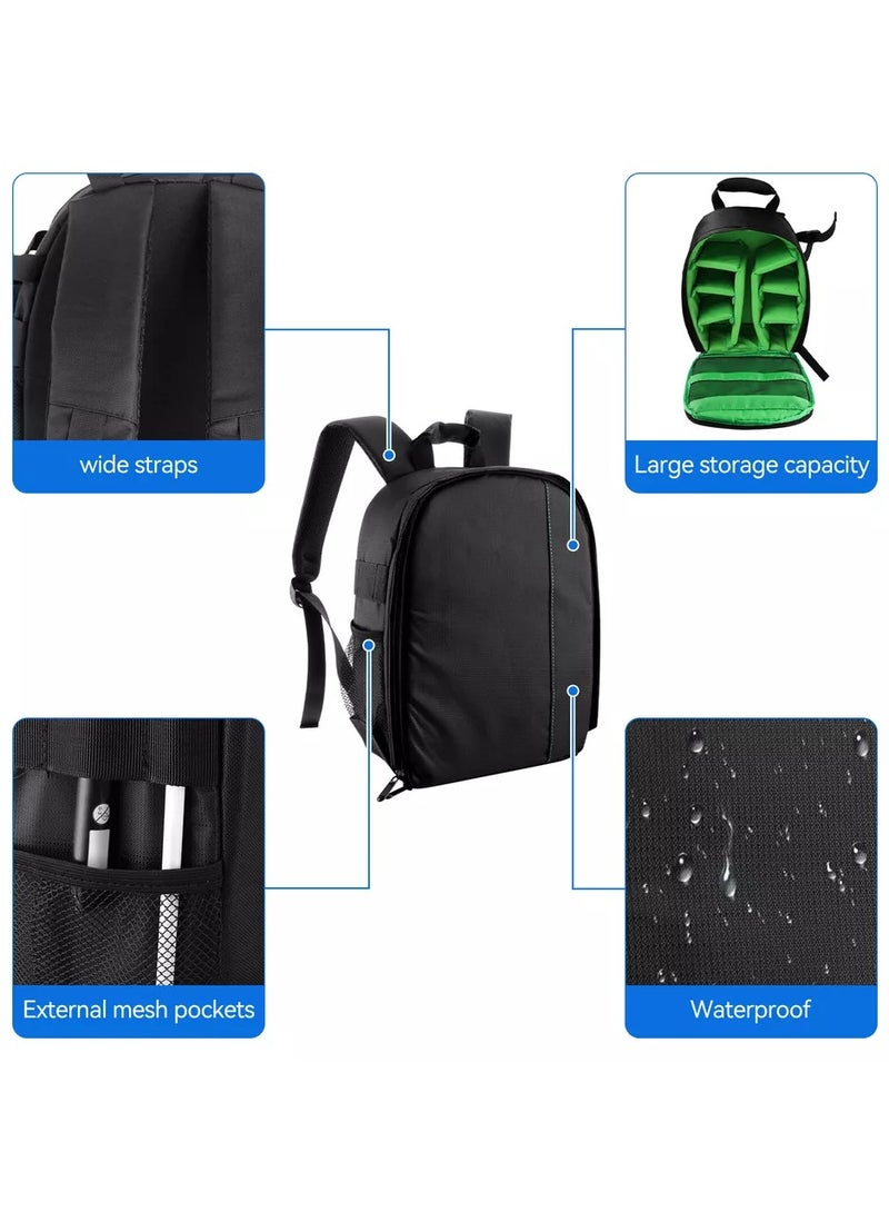 Camera Backpack Bag Waterproof Lens Case Rucksack For DSLR Canon EOS Nikon Green - Image 2