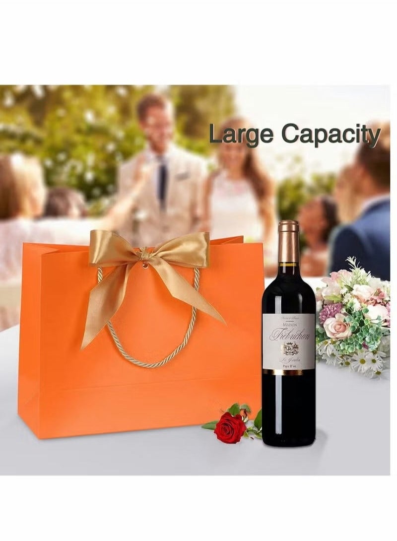 حقائب هدايا، حقائب هدايا صغيرة، بمقابض وشريط فيونكة، حقائب هدايا ورقية ملونة مقاومة للماء مقاس 11 × 3.9 × 7.8 بوصة، لاستحمام الطفل، وأعياد الميلاد، والزفاف، والحفلات، والمهرجانات، والعطلات، 6 ألوان - Image 5