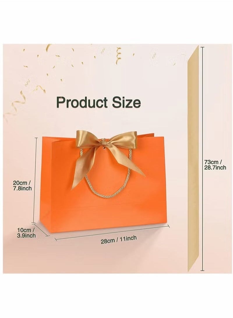 حقائب هدايا، حقائب هدايا صغيرة، بمقابض وشريط فيونكة، حقائب هدايا ورقية ملونة مقاومة للماء مقاس 11 × 3.9 × 7.8 بوصة، لاستحمام الطفل، وأعياد الميلاد، والزفاف، والحفلات، والمهرجانات، والعطلات، 6 ألوان - Image 4