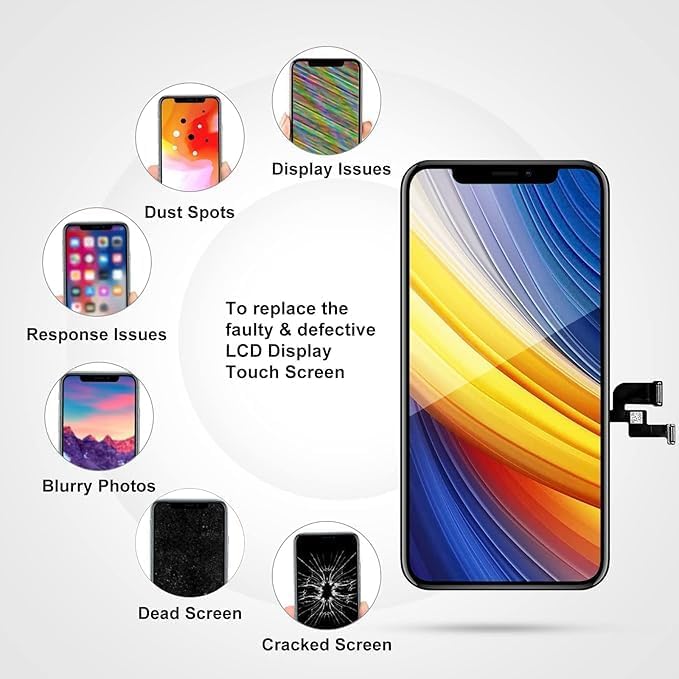 LL TRADER Screen Replacement for iPhone X 5.8‘’ LCD Display Touch Screen Digitiser with Repair Tool Kits Black Framework 2025new for USA - Image 5