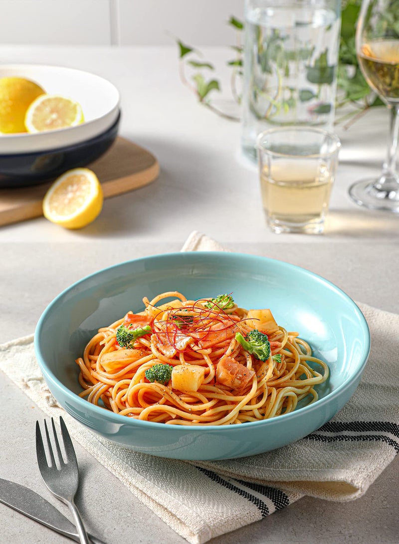 Sweese Pasta Bowls  30 Ounce Salad Serving Bowls Set of 6  8.4 Inch Porcelain Plates for Serving Dinner  Salad - Microwave Dishwasher Safe  Hot Assorted Colors - Image 5