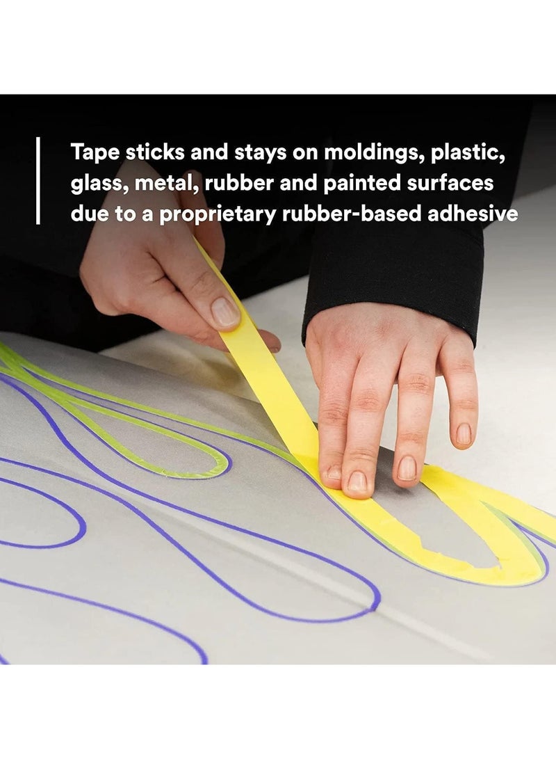 DATO 25mm x 50m Yellow Automotive Masking Tape for Painting, Auto Body Masking Tape for Car Detailing, Pack of 9pcs - Image 4