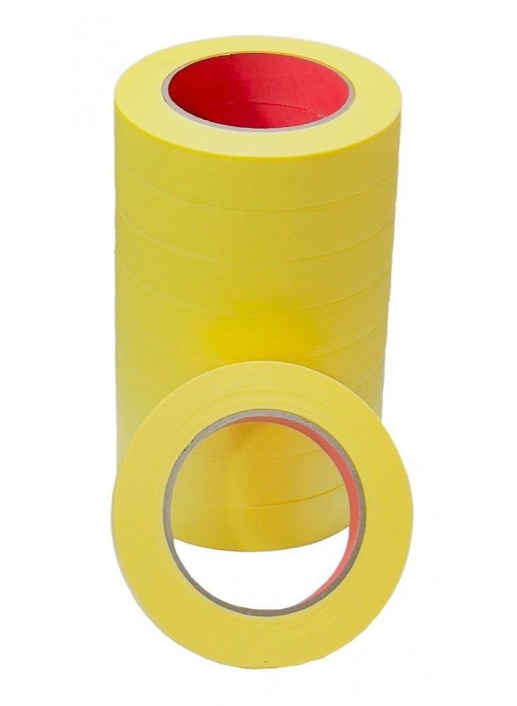 DATO 25mm x 50m Yellow Automotive Masking Tape for Painting, Auto Body Masking Tape for Car Detailing, Pack of 9pcs - Image 2