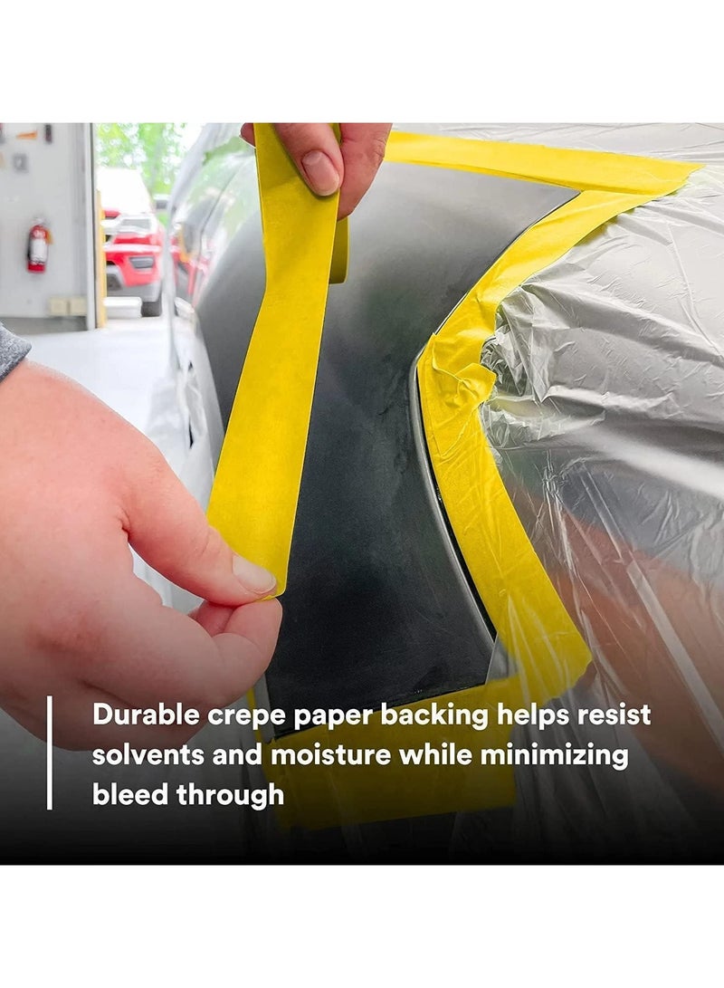 DATO 25mm x 50m Yellow Automotive Masking Tape for Painting, Auto Body Masking Tape for Car Detailing, Pack of 9pcs - Image 3