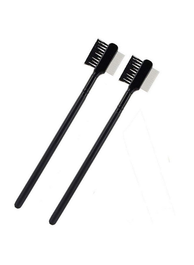 Luzen 2Pcs Eyebrow Brush With Metal Teeth Eyelash Comb Separator Brow & Lash Shaper Makeup Grooming Tool For Eyelashes Extension And Eyebrow Shaper Supplies - Image 1
