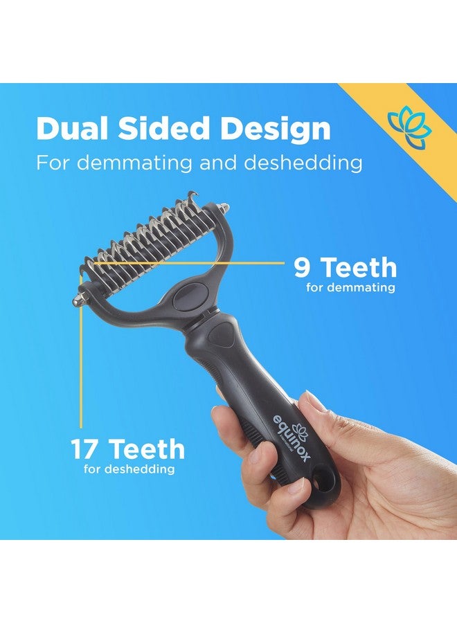 Equinox International Equinox Dog Grooming Scissors & Deshedder - 7 in 1 Pet Grooming Scissors Set with undercoat brush - Curved Dog Scissors with safety tips - Includes Thinning & Rounded Shears - For dogs & cats - Image 2