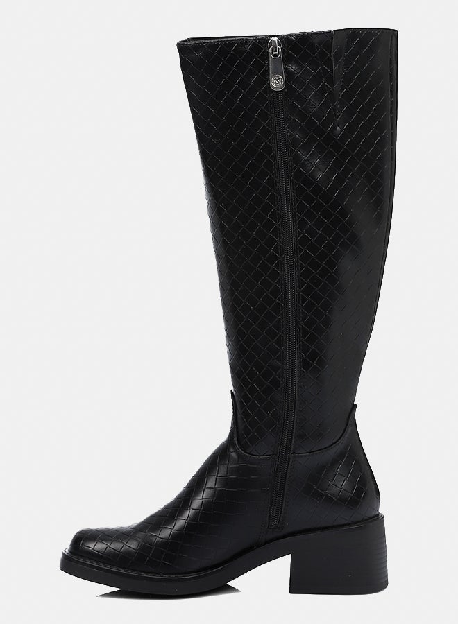 ديجافو أحذية ديجافو GPS - DVTV-040 حذاء  بنمط أسود جلد عالي الركبة للنساء - Image 4