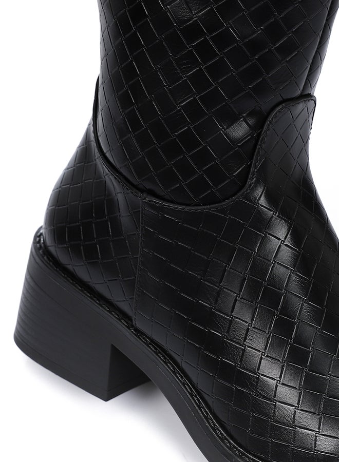 ديجافو أحذية ديجافو GPS - DVTV-040 حذاء  بنمط أسود جلد عالي الركبة للنساء - Image 5