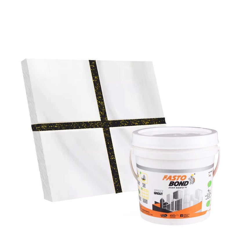FBOND SPARKLEGLITTER 1 KG 5 KG Black Goldan_ Glitter Colors Tile Grout_Fastobond 3 Components only Premixed Glitter for Uniform Finish 5 KG