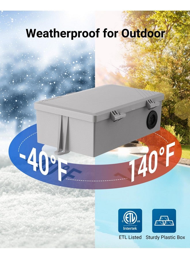 ديوينويلز مؤقت مضخة حمام السباحة من DEWENWILS، صندوق مؤقت رقمي، 2 حصان، 40 أمبير، 120-277 فولت تيار متردد، مفتاح مؤقت قابل للبرمجة لمدة 7 أيام، تشغيل/إيقاف، 20 يومًا، لسخان المياه، مضخة حمام السباحة، SPA، المحرك، مدرج في قائمة ETL باللون الرمادي - Image 4