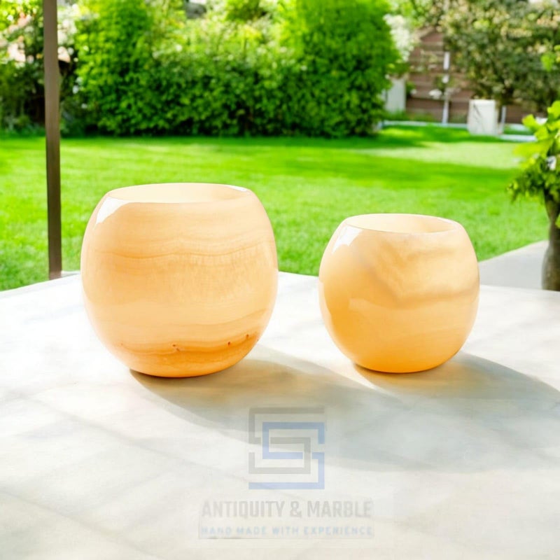 Egyptian Alabaster Single Candle Holder, Perfect for Compressed Candles, Natural Stone Calms Nerves and Enhances the Luxury of Your Home Decor with a Sophisticated Touch.(Small) - Image 2