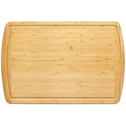 Totally Bamboo Malibu Bamboo Cutting Board with Juice Groove, 18" x 12", Natural - Image 1