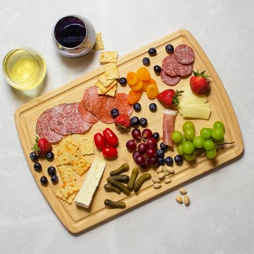 Totally Bamboo Malibu Bamboo Cutting Board with Juice Groove, 18" x 12", Natural - Image 4