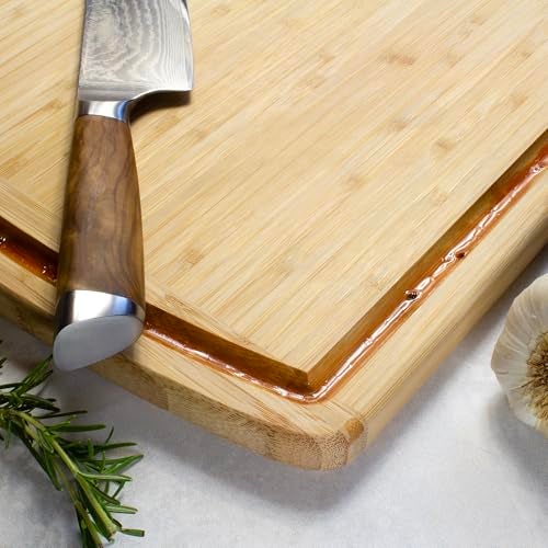 Totally Bamboo Malibu Bamboo Cutting Board with Juice Groove, 18" x 12", Natural - Image 3