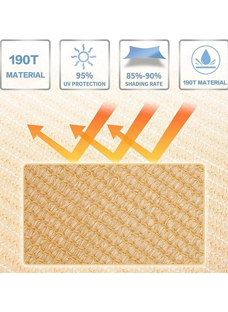 LINGWEI شراع ظل الشمس 3x4م، 6x4م مستطيل مع مجموعة أدوات من الفولاذ المقاوم للصدأ وملحقات التركيب - Image 4