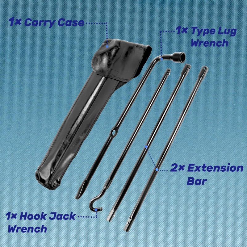 Reeauto Spare Tire Tool Kit with Spare Tire Jack Handle and Wheel Lug Wrench Compatible with 2004 to 2018 Ford F150 - Image 2