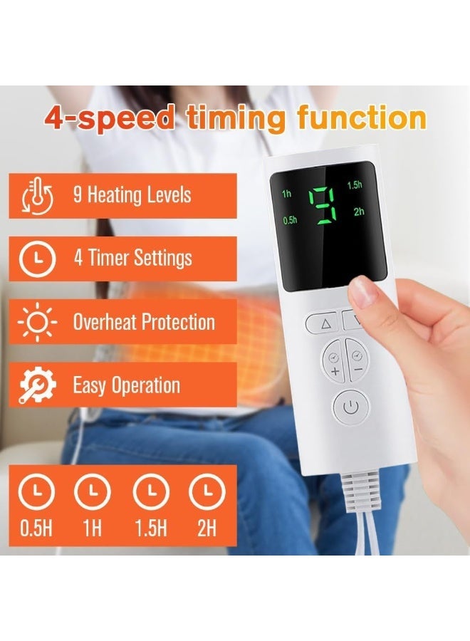 وسادة تدفئة كهربائية 125×30 سم – حزام حراري لتخفيف آلام الظهر والخصر والعضلات – 10 مستويات حرارة مع 4 مؤقتات - Image 5