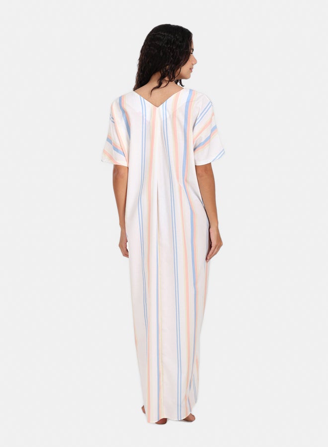 Carina Striped Cotton Nightgown - Image 3