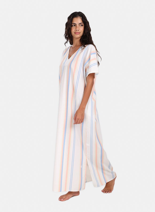 Carina Striped Cotton Nightgown - Image 2
